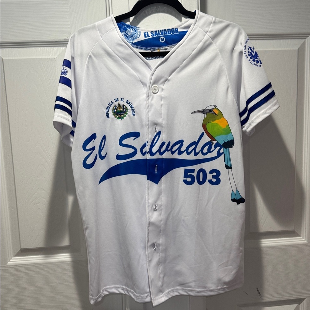 White El Salvador Baseball Jersey